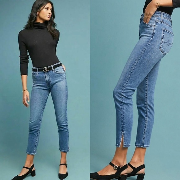 NWT Adriano Goldschmied High Rise Stevie Slim Straight Ankle Jeans Sz 31 Z314 - Picture 1 of 4